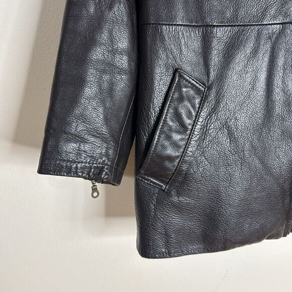 Vtg Wilsons thinsulate Leather jacket Asymmetrical Zip Lined chocolate Brown S - Picture 4 of 16